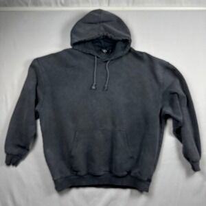 Reclaimed Vintage Washed Black Hoodie Mens Large Oversized Pullover Sweatshirt